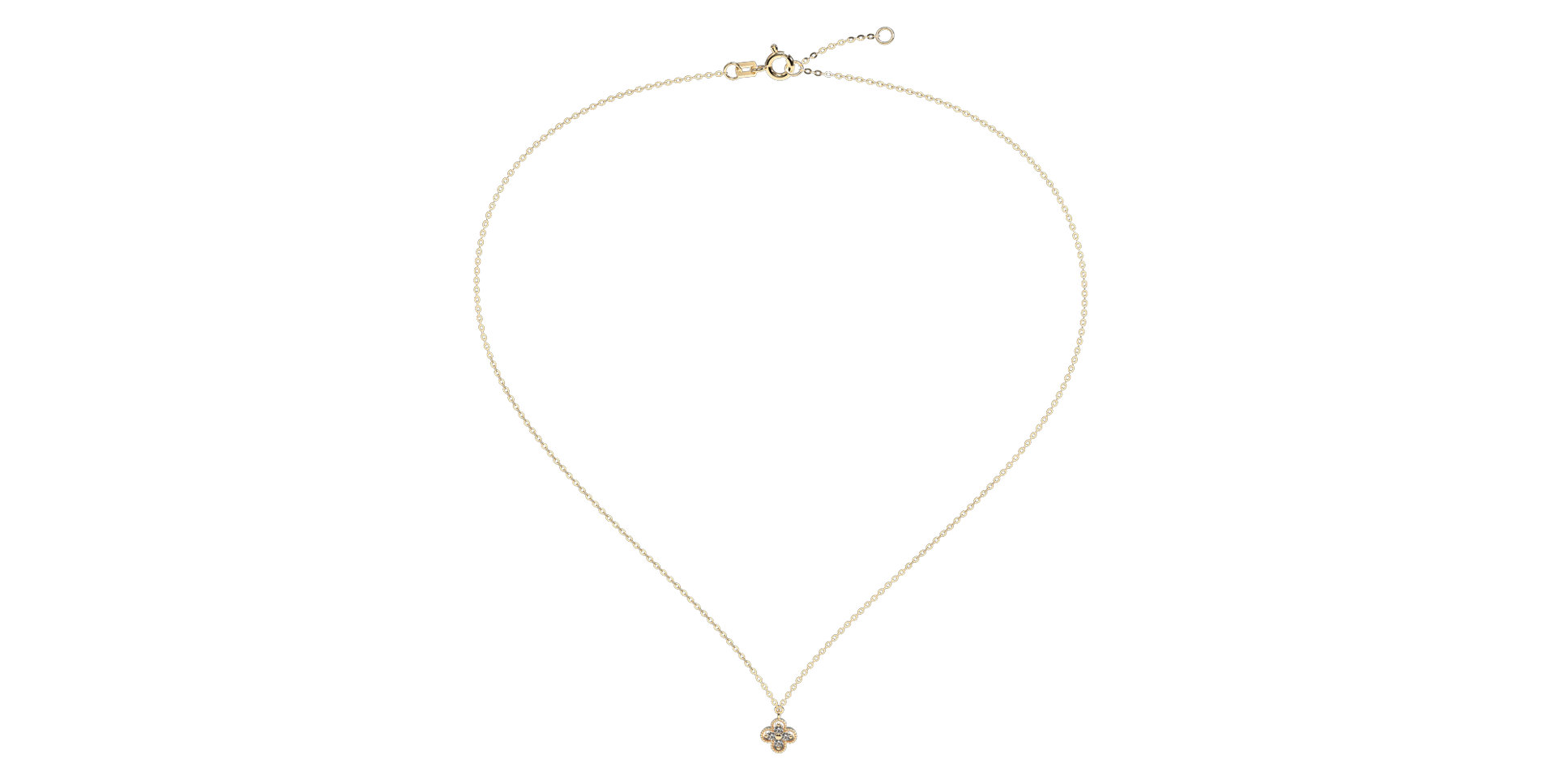 Náhrdelník s diamanty Lucky Clover