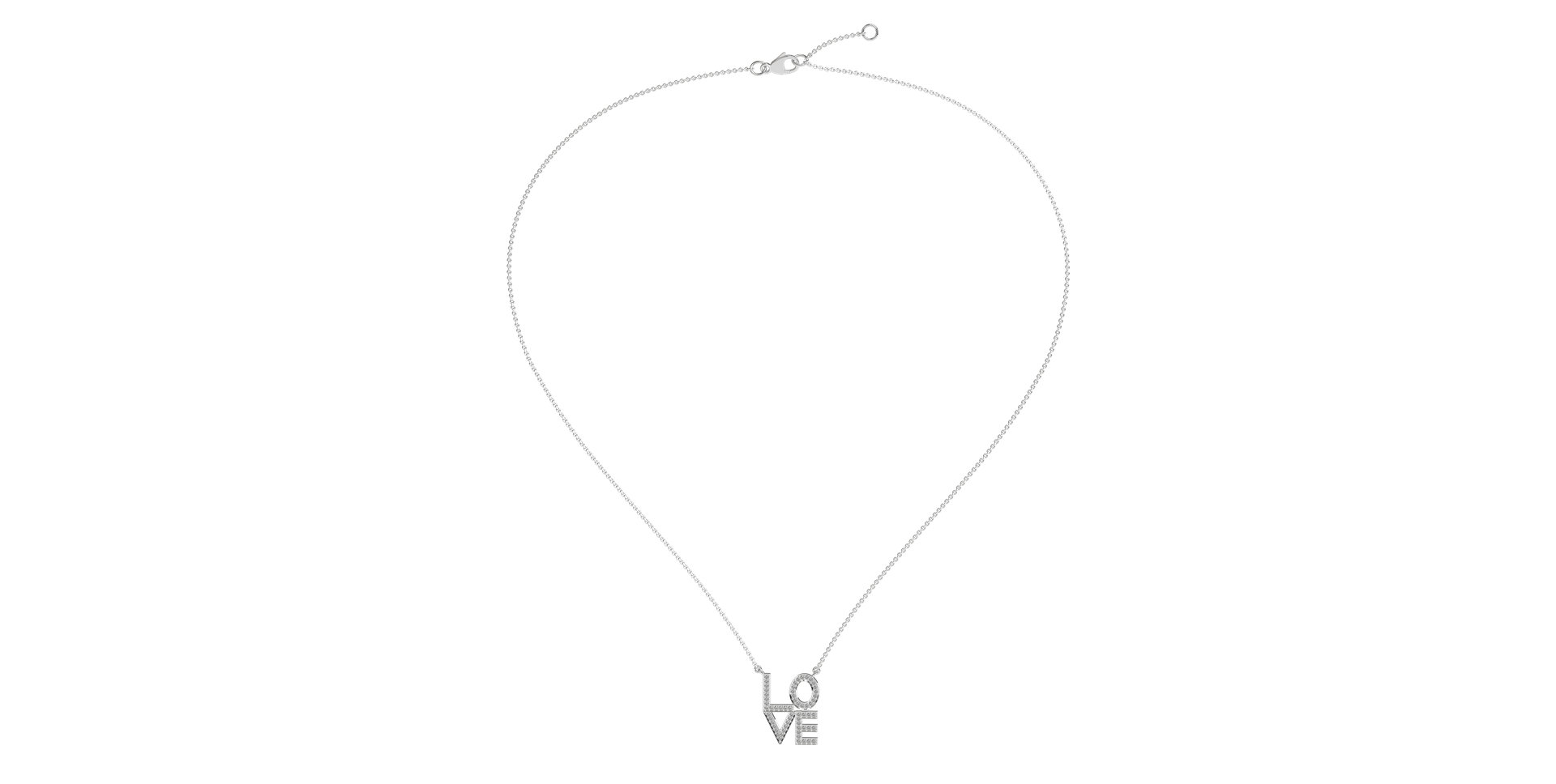 Náhrdelník s diamanty Love