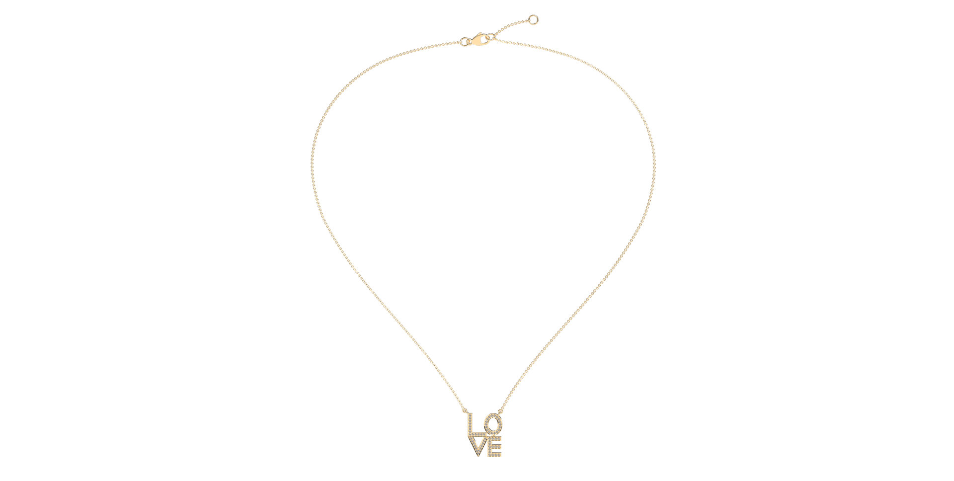 Náhrdelník s diamanty Love
