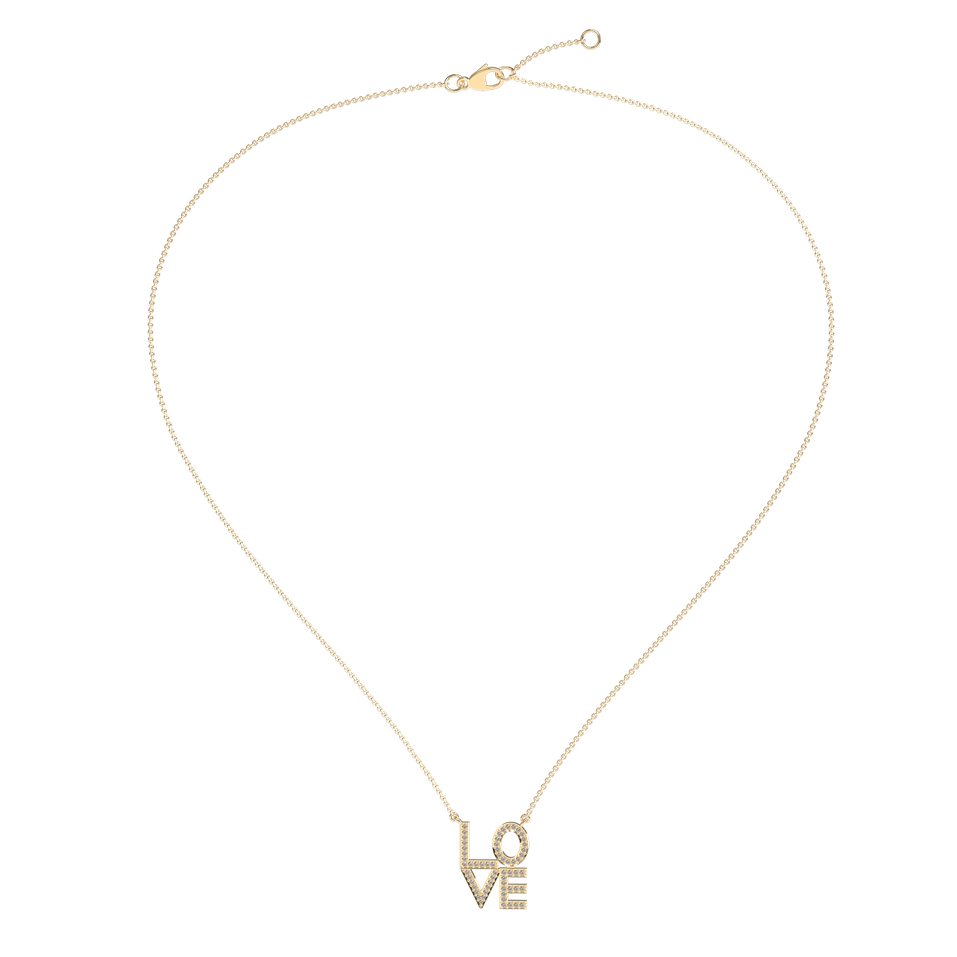 Náhrdelník s diamanty Love