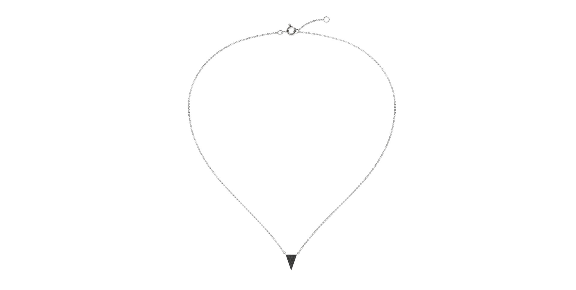 Náhrdelník s černými a bílými diamanty Shiny Triangle