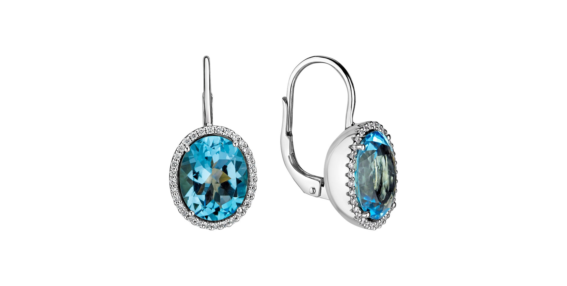 Náušnice s diamanty a topazem Séréna