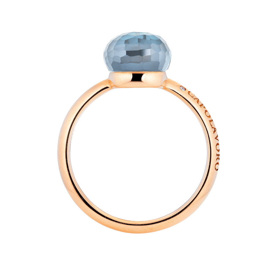 Prsten s diamantem a topazem Happy Holi