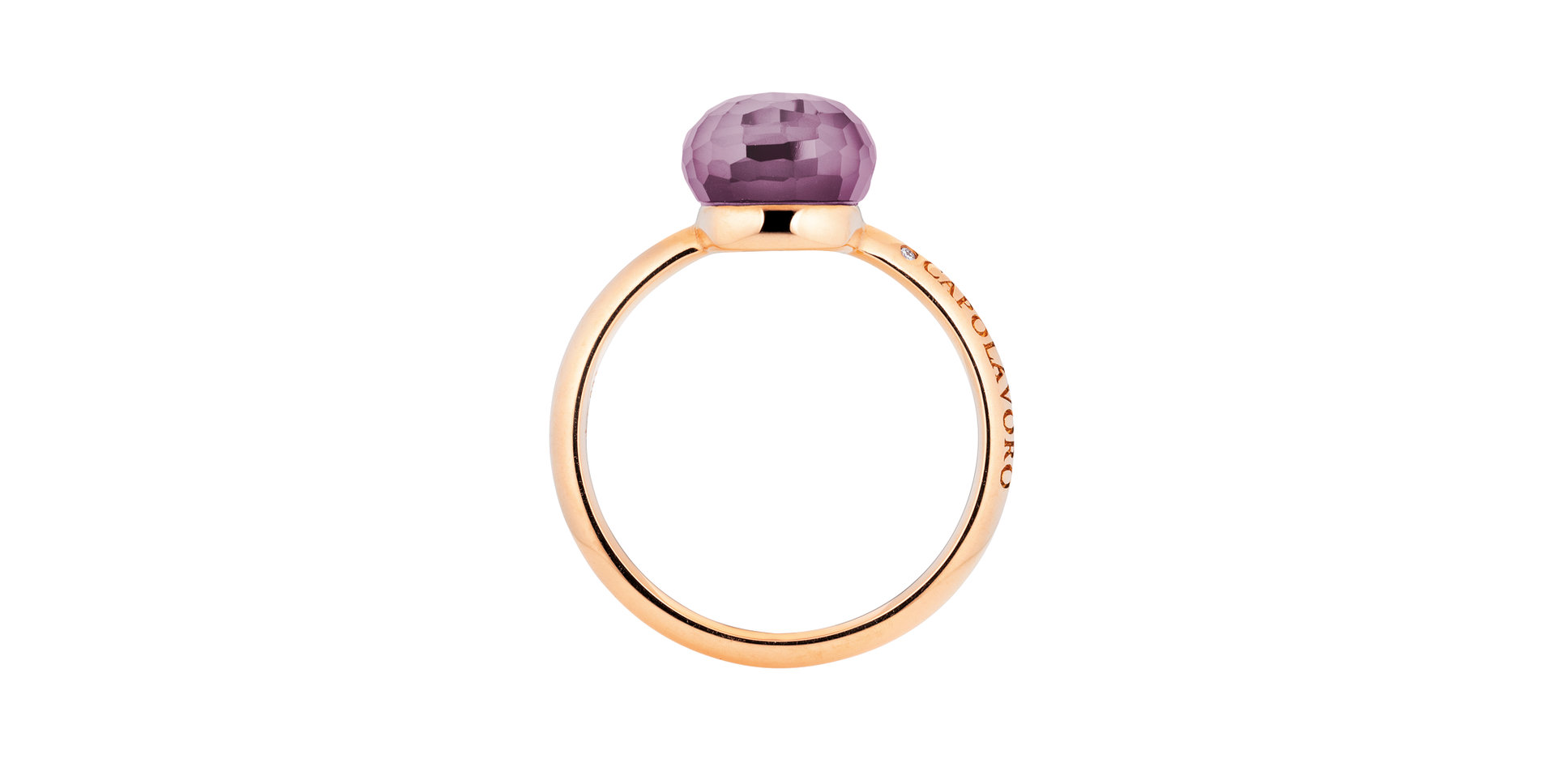 Prsten s diamantem a ametystem Happy Holi