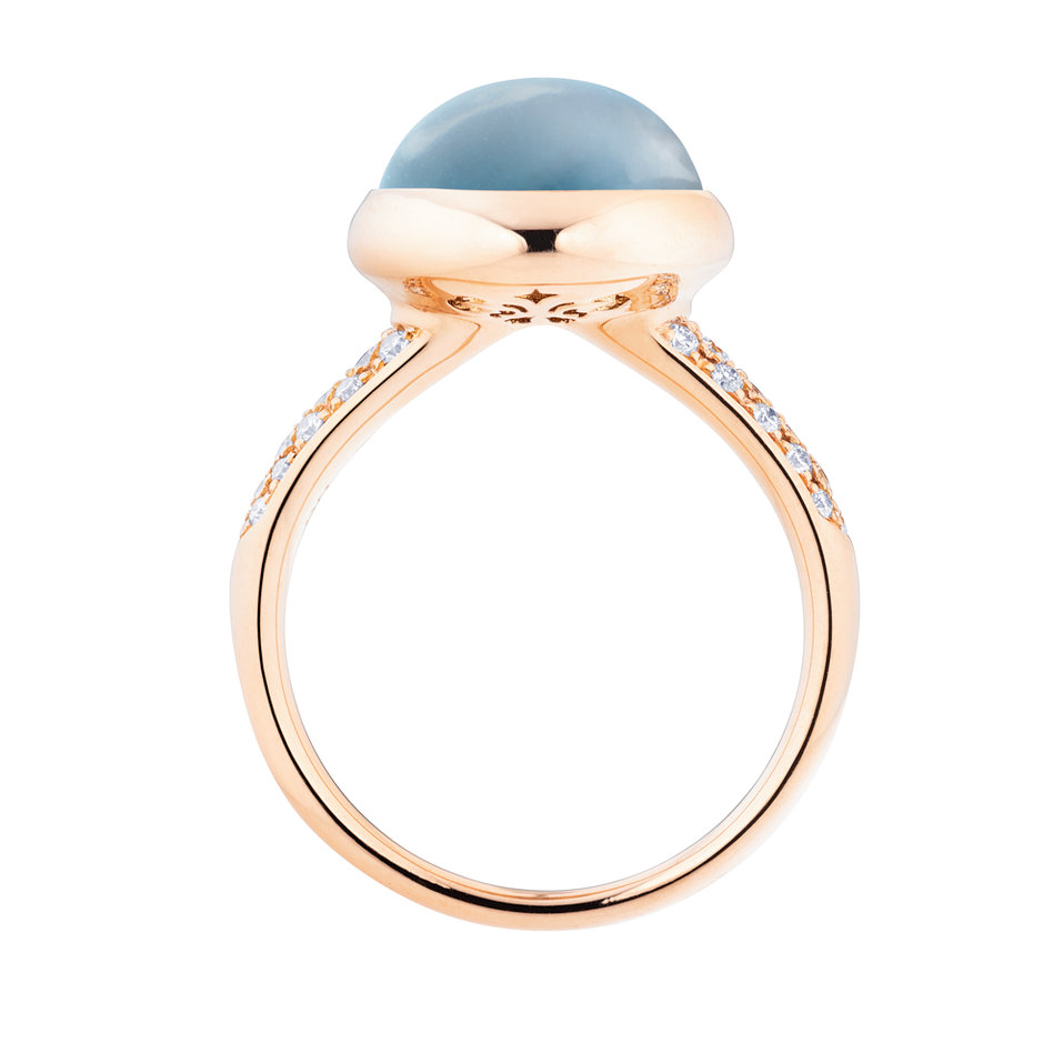 Prsten s diamanty a topazem Velluto