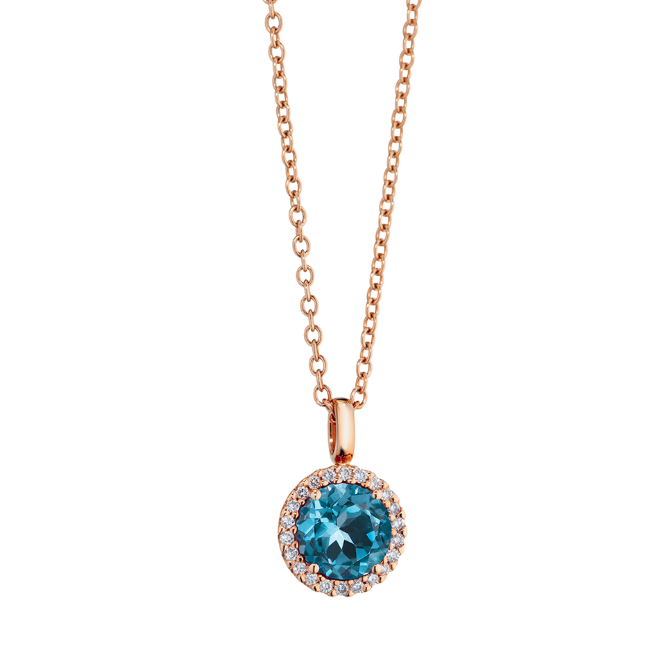 Přívěsek s diamanty a topazem london Espressivo