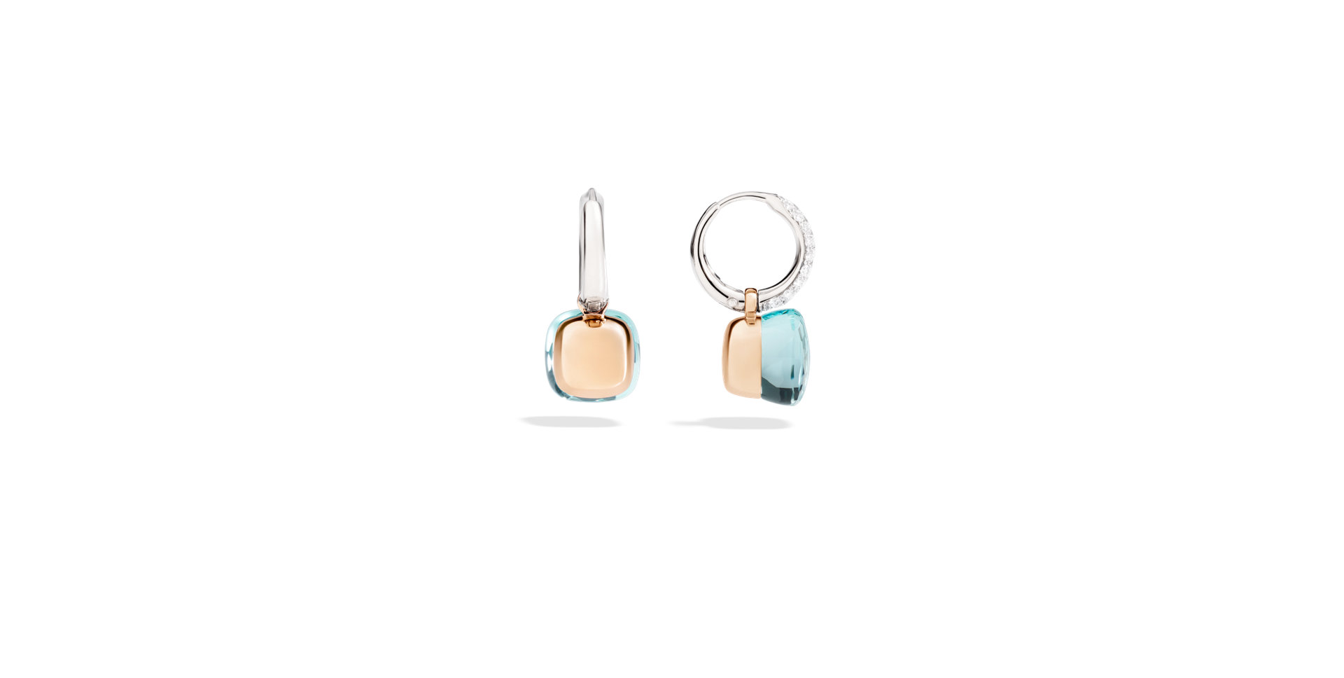 Náušnice s diamanty a topazem Nudo