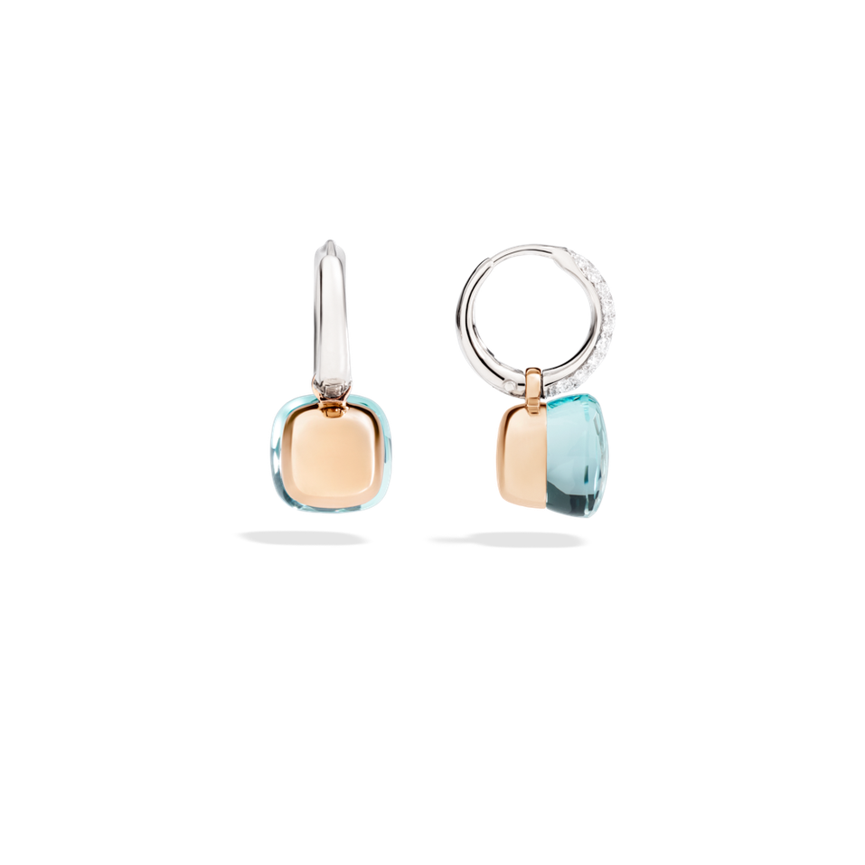 Náušnice s diamanty a topazem Nudo