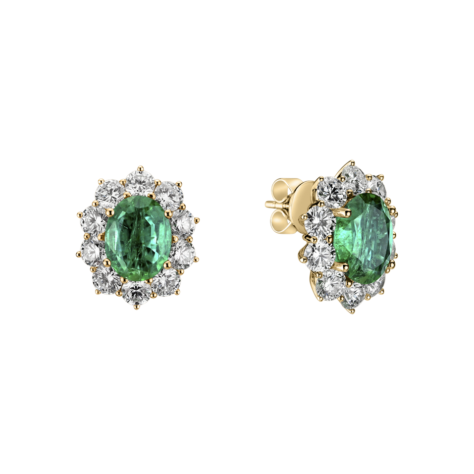Náušnice se smaragdem a diamanty Princess Joy