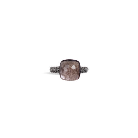 Prsten s diamanty a obsidiánem Nudo Maxi Ring
