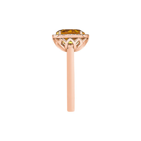 Prsten s diamanty a citrínem Bonbon
