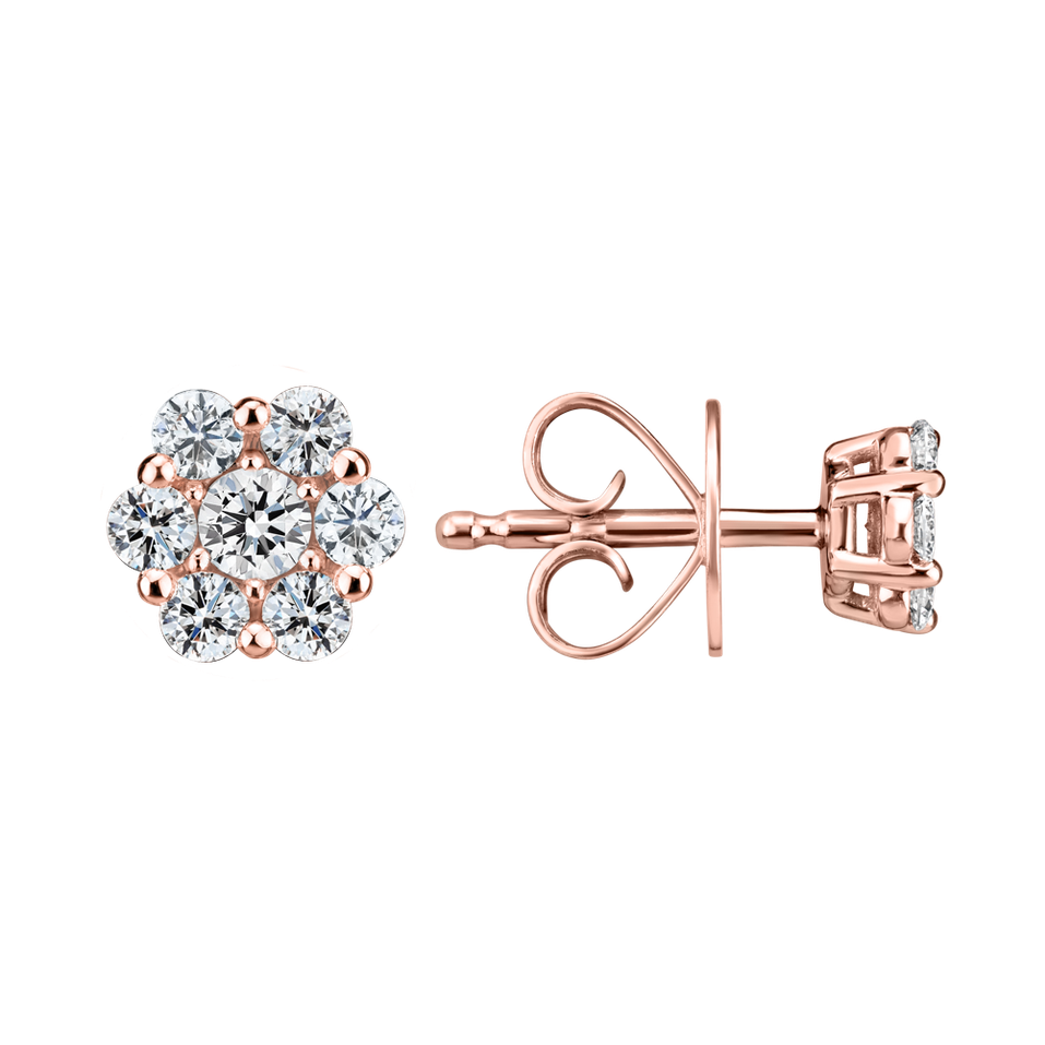 Náušnice s diamanty Shiny Flower