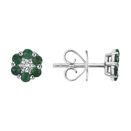Náušnice s diamantem a smaragdy Shiny Constellation