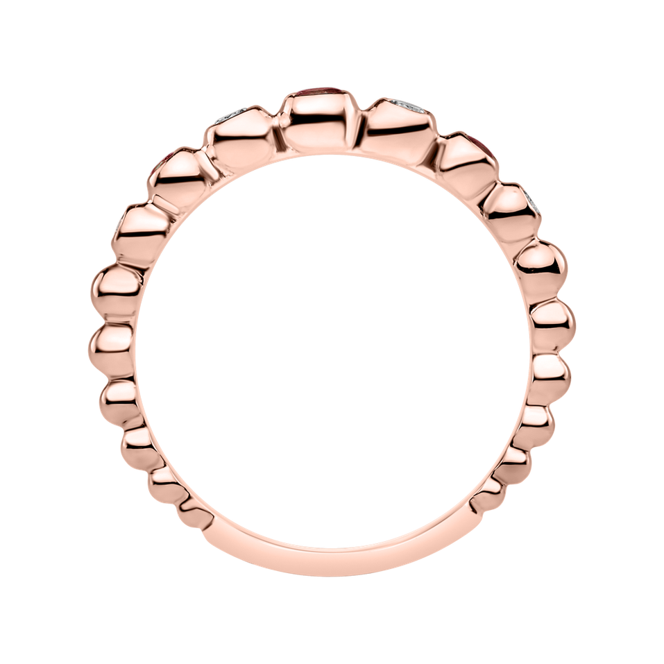 Prsten s diamanty s rubíny Shiny Dots