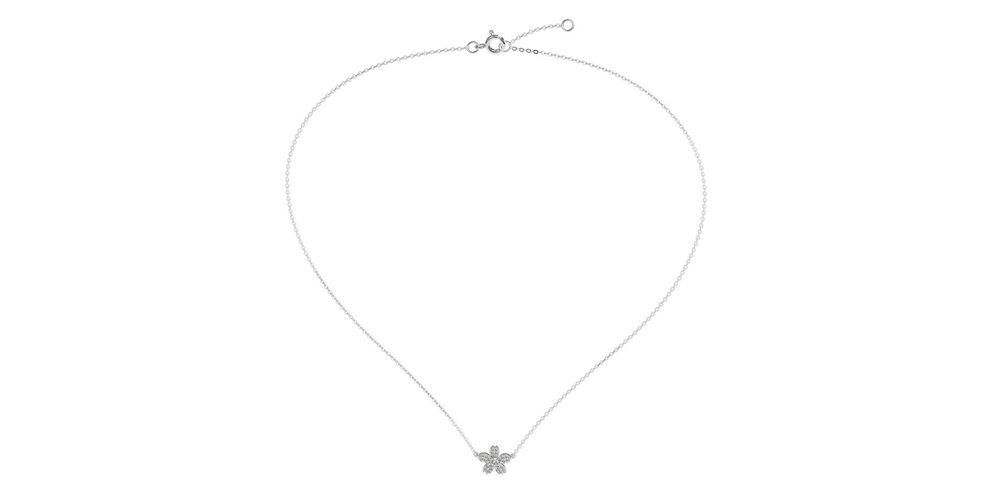 Náhrdelník s diamanty Flower