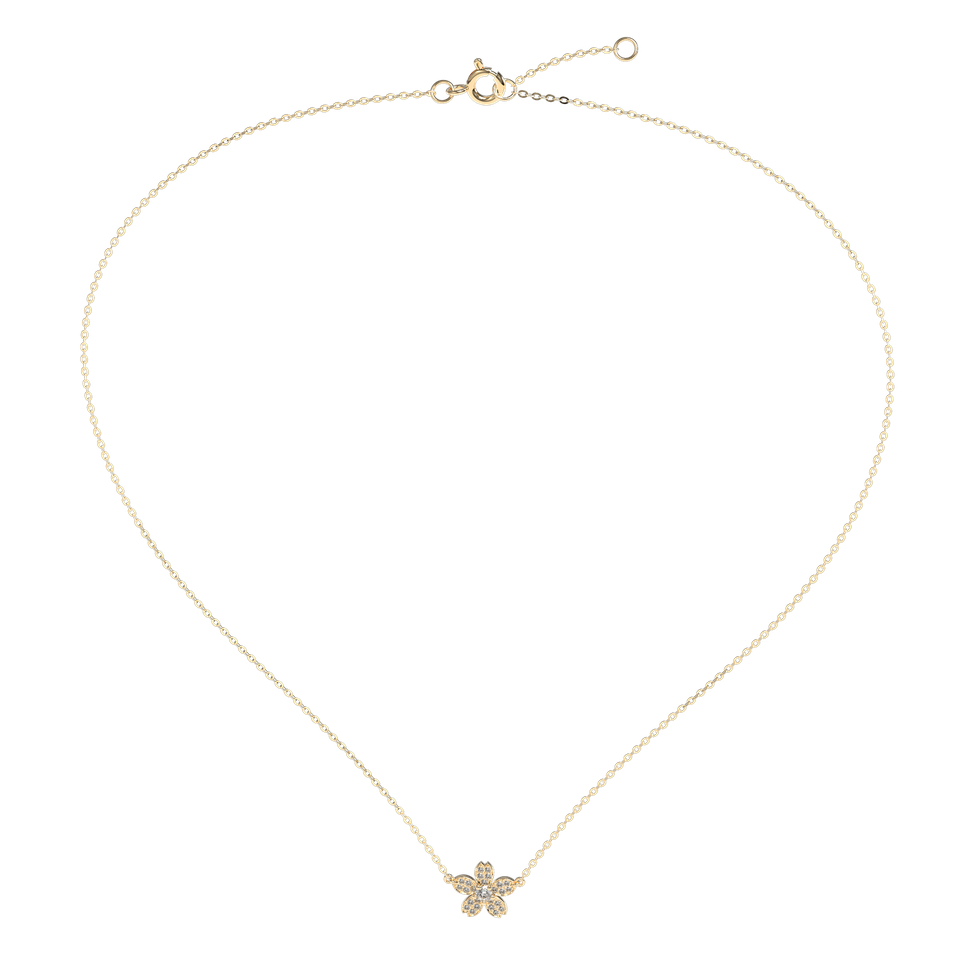 Náhrdelník s diamanty Flower