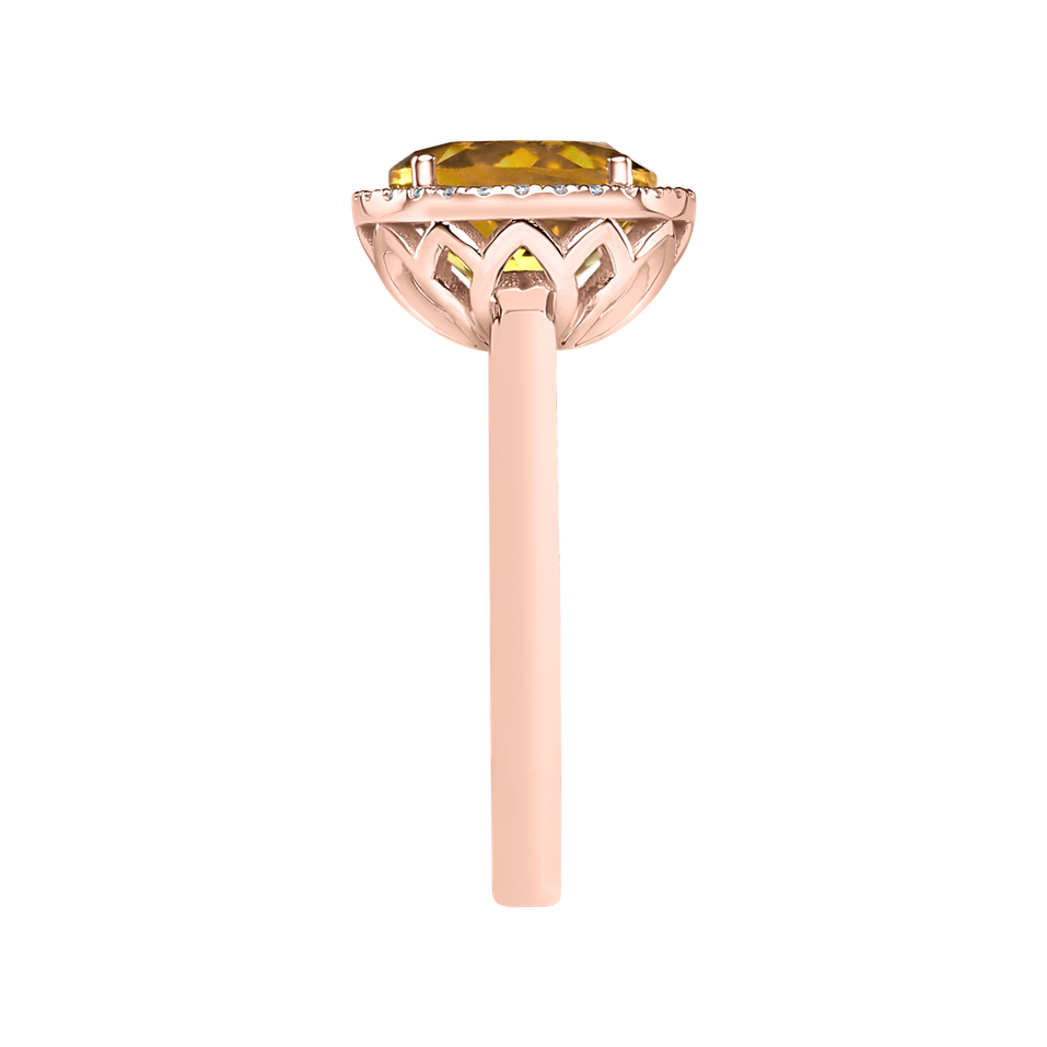 Prsten s diamanty a citrínem Bonbon