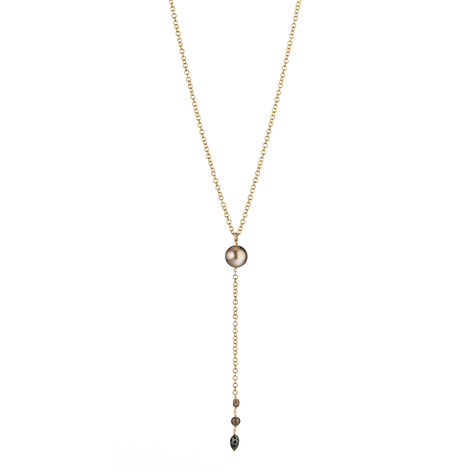 Náhrdelník s diamanty a perlou Castaway