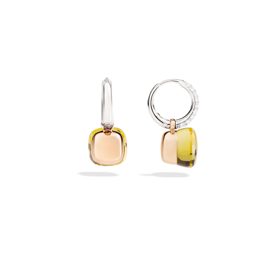 Náušnice s diamanty a quartzem Nudo