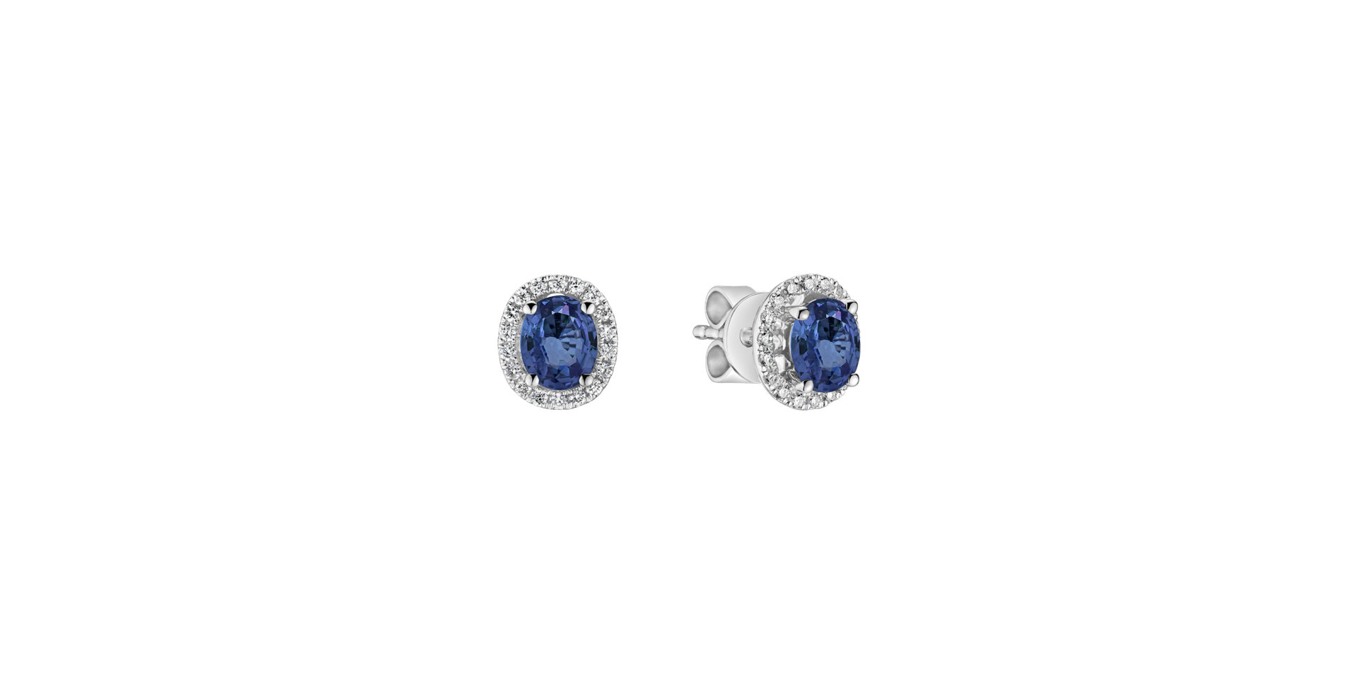 Náušnice s diamanty a safírem Imperial Sapphire