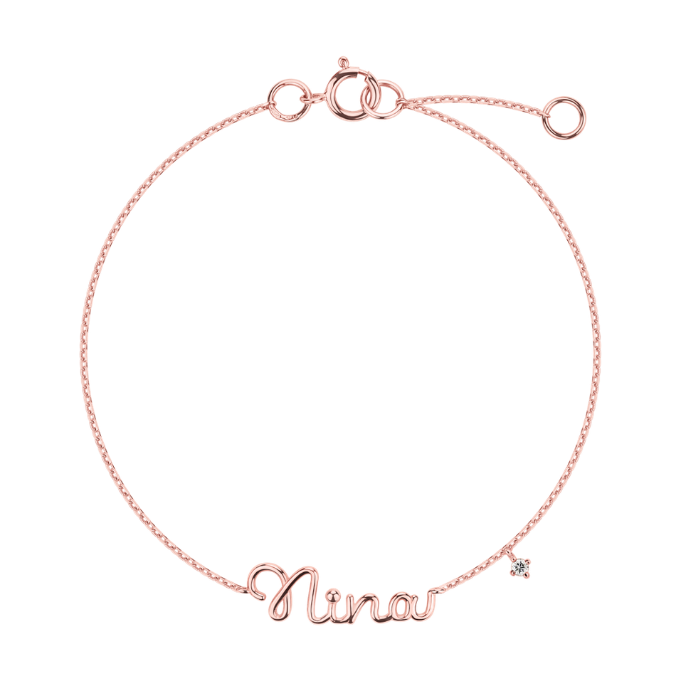 Náramek s diamantem Curly Name