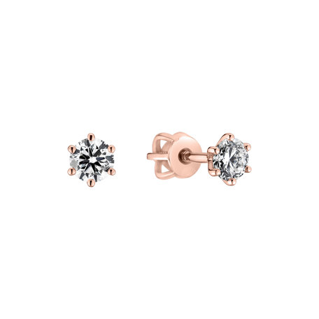 Náušnice 14kt růžové zlato s diamantem Vesper Romance