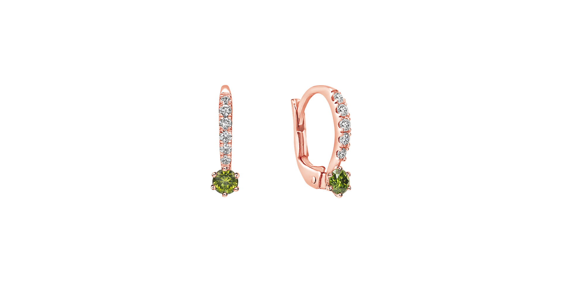 Náušnice se zeleným diamantem Essential Glow