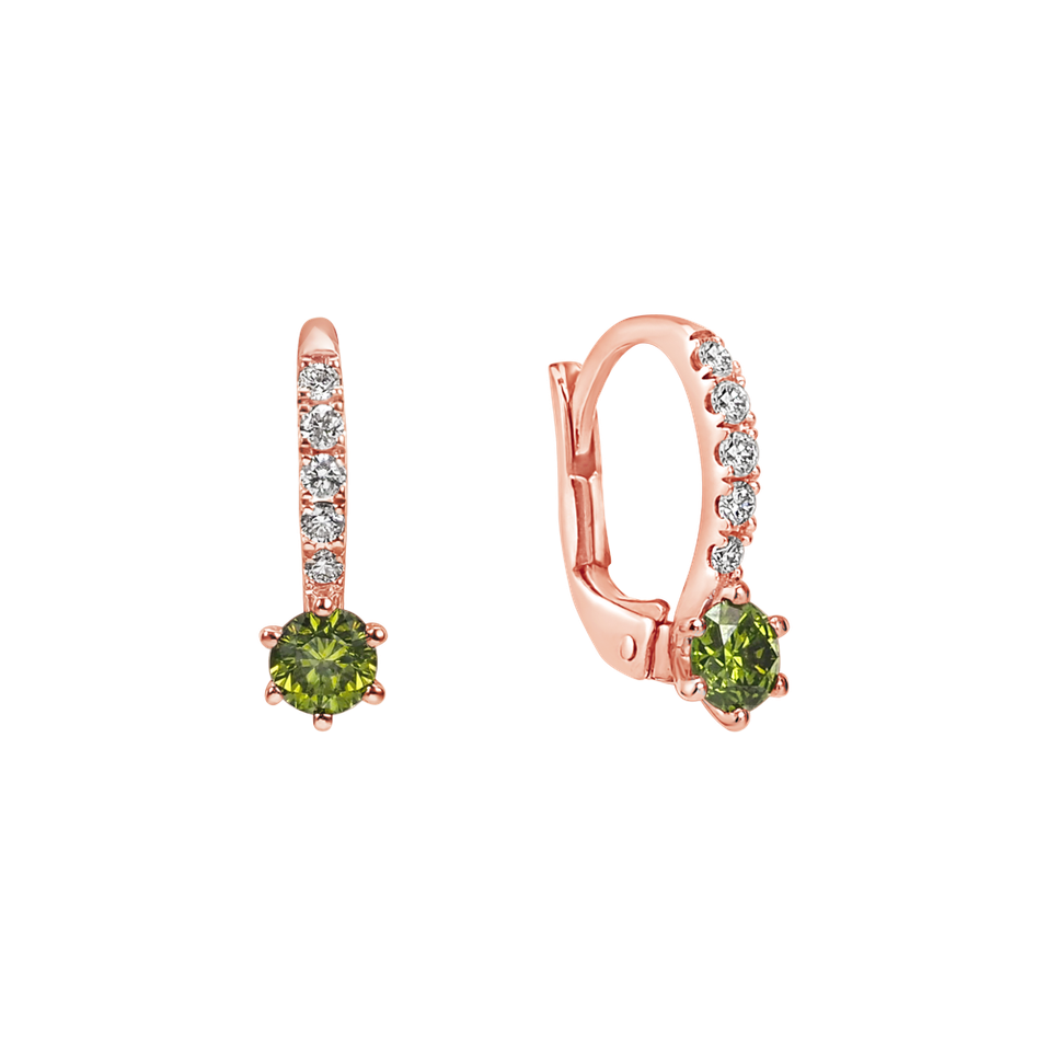 Náušnice se zeleným diamantem Essential Glow
