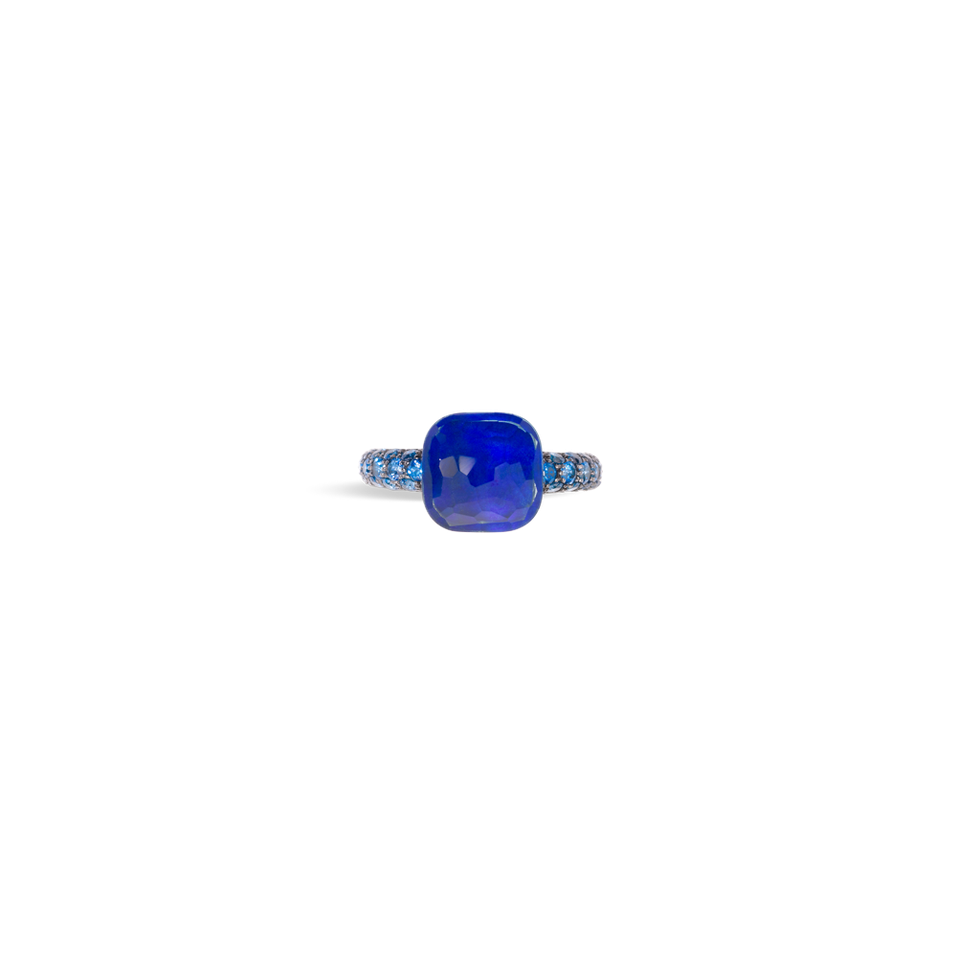 Prsten s topazem, lapisem a safírem Nudo Ring