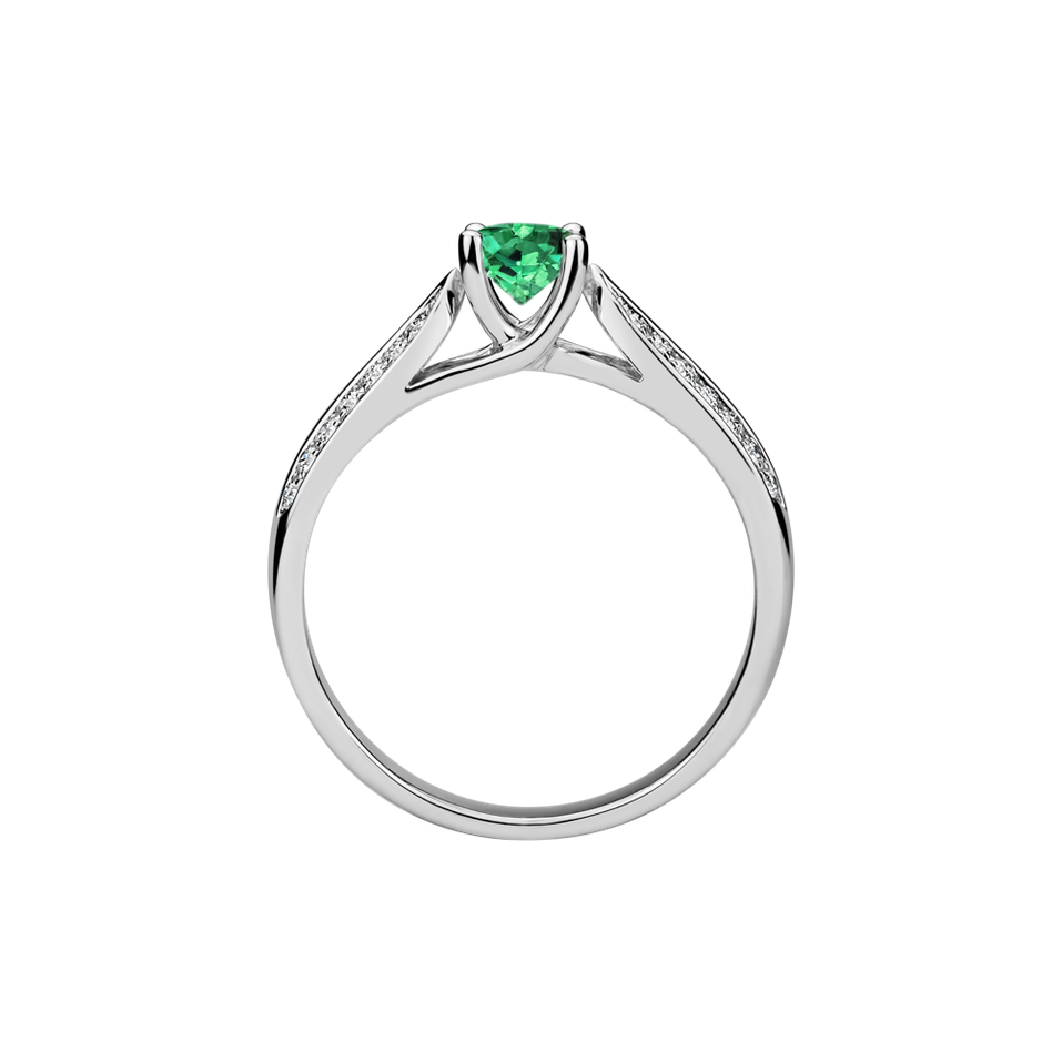 Prsten s diamanty a smaragdem Luciano