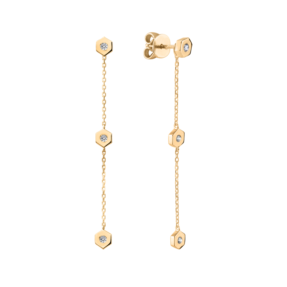 Náušnice s diamanty HexaTriplet