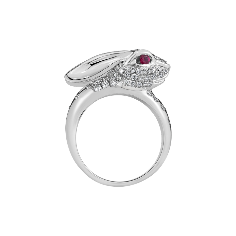 Prsten s diamanty a rubíny White Rabbit