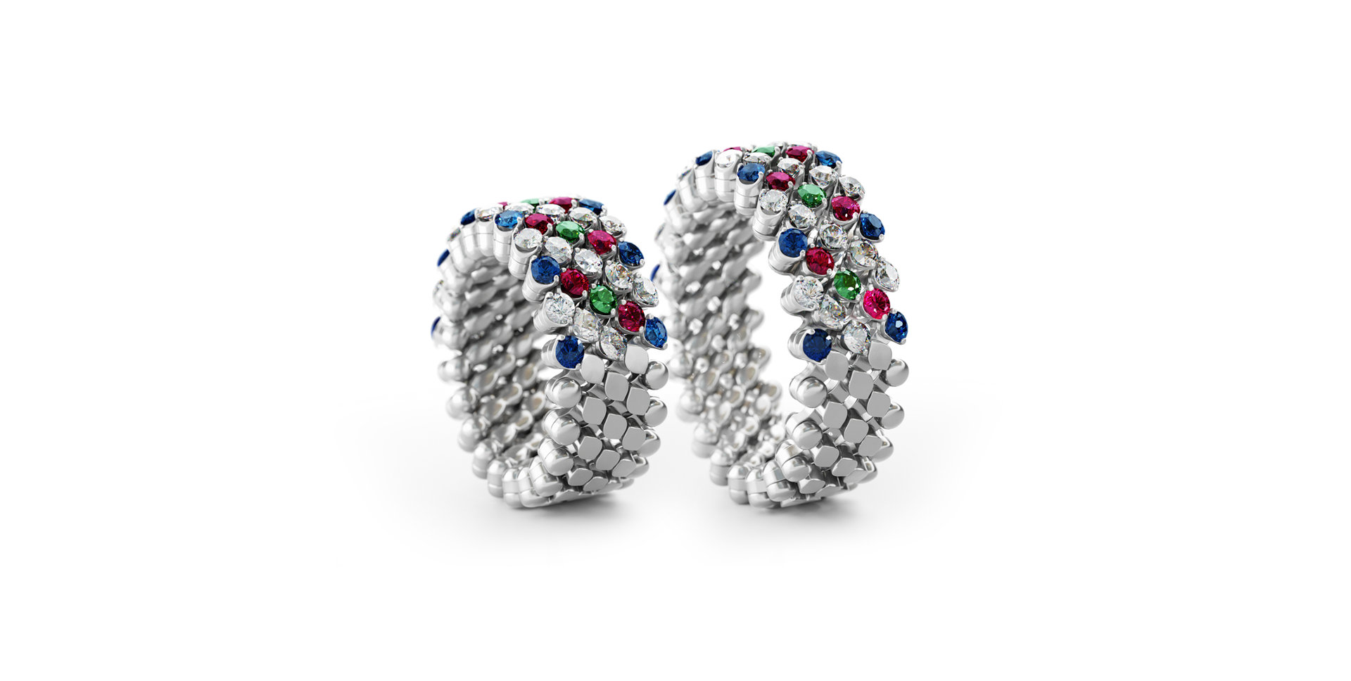 Prsten s diamanty a drahokamy Brevetto