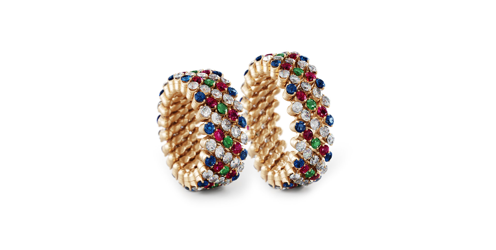 Prsten s diamanty a drahokamy Brevetto