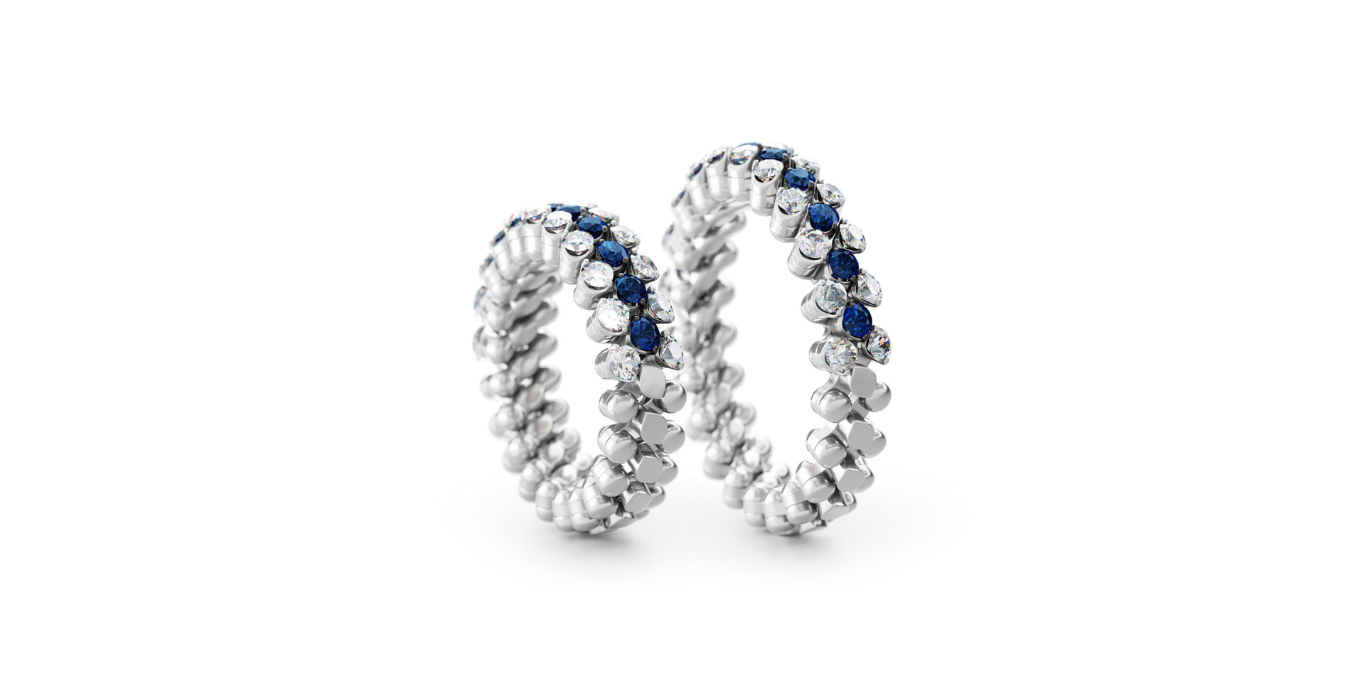 Prsten s diamanty a safíry Brevetto