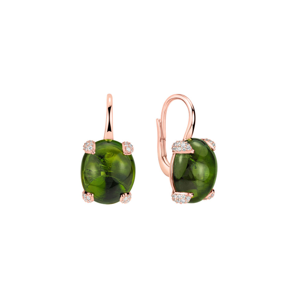 Náušnice s diamanty a turmalínem Claire