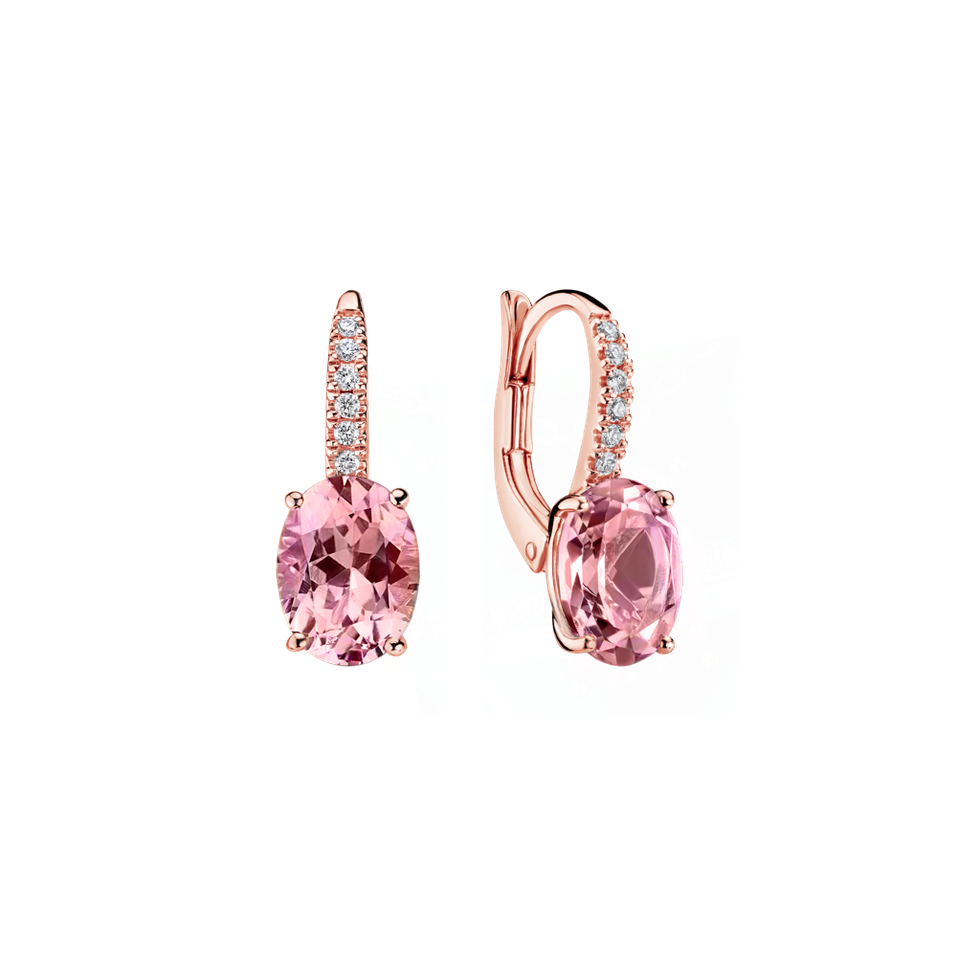 Náušnice s diamanty a turmalínem Iris Elegance