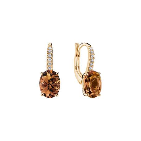 Náušnice s diamanty a turmalínem Iris Elegance