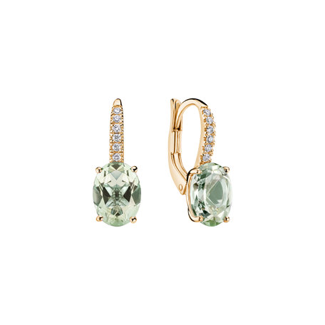 Náušnice s diamanty a ametystem Niké Elegance