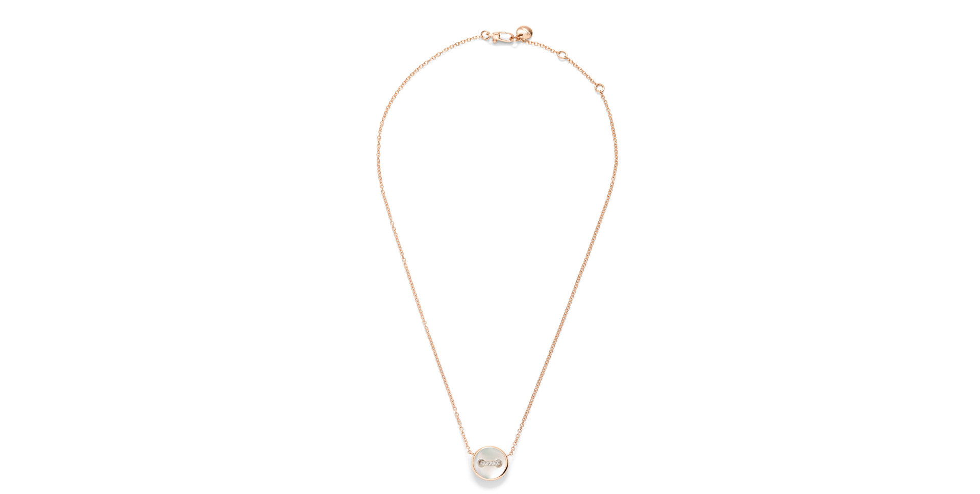 Náhrdelník s diamanty a perletí POM POM DOT