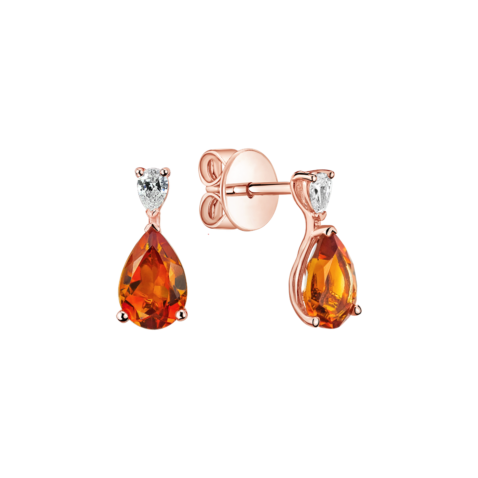 Náušnice s diamantem a citrínem Whispers of Avalon
