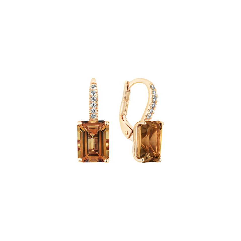 Náušnice s diamanty a turmalínem Carlotta