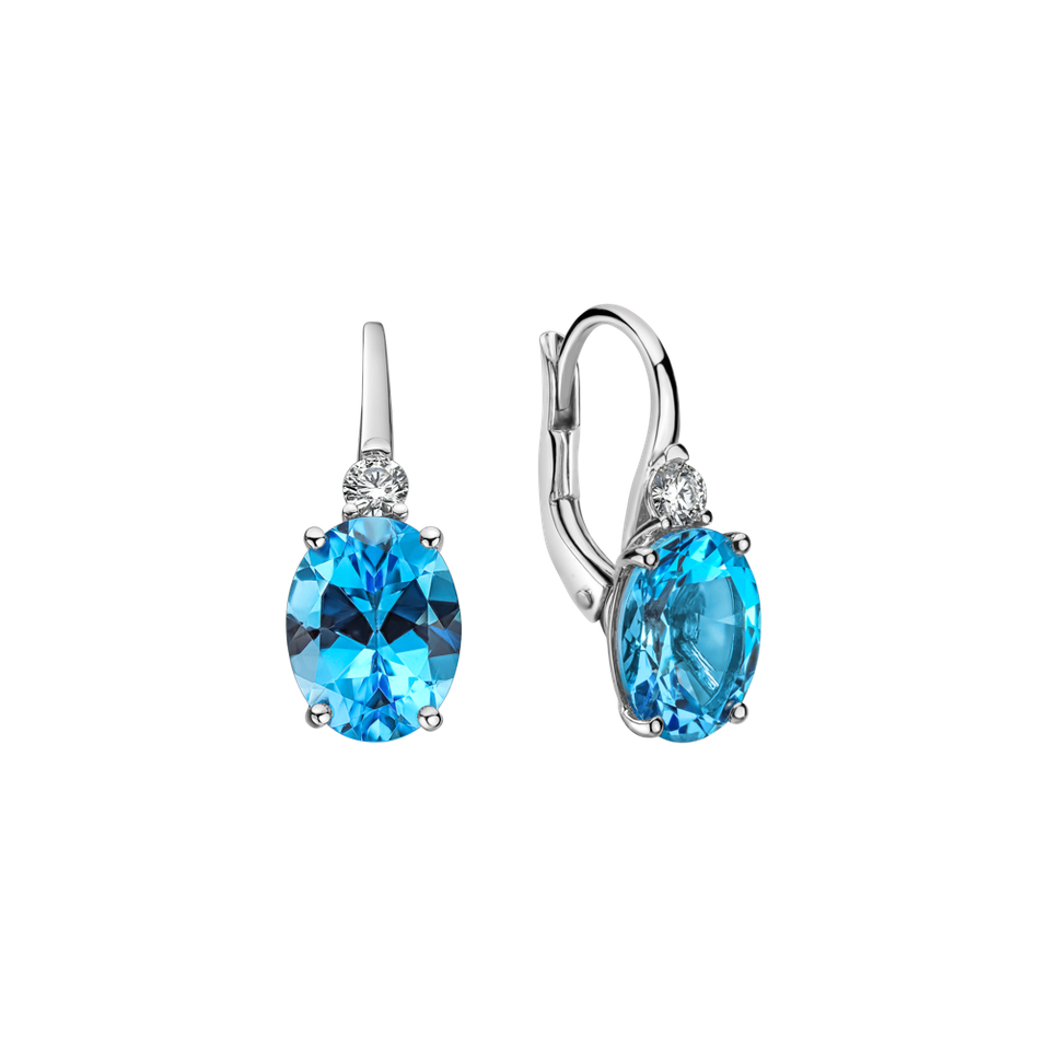 Náušnice s diamanty a topazem Juliette