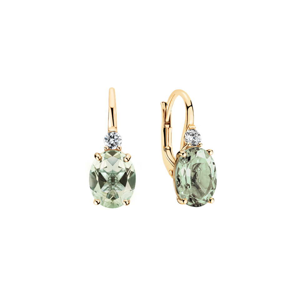 Náušnice s diamantem a ametystem Juliette