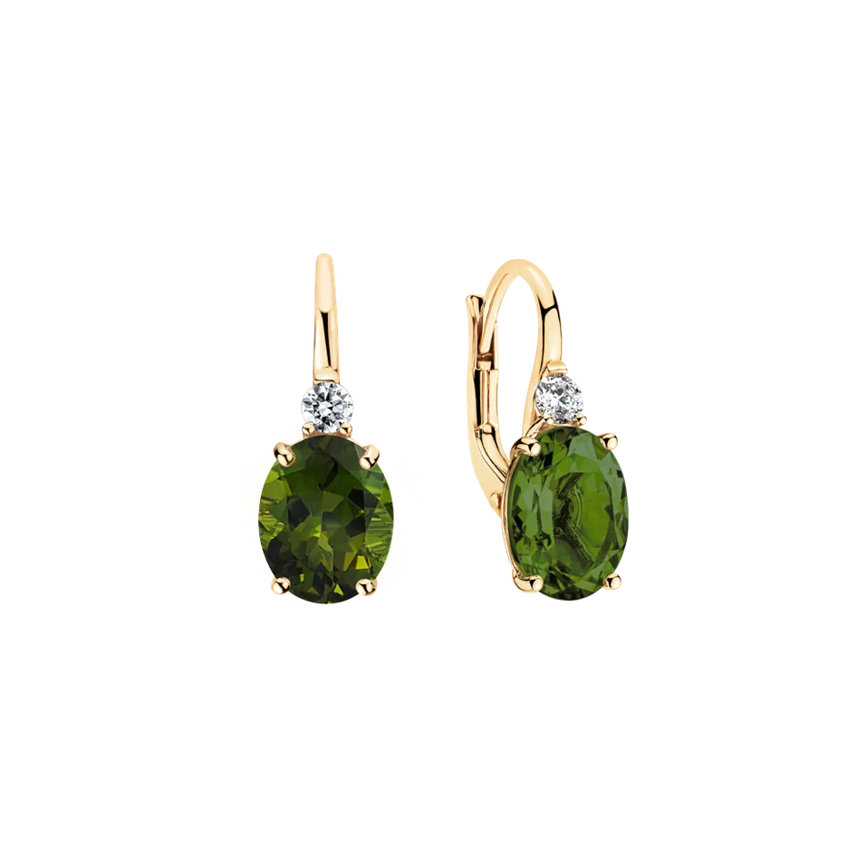 Náušnice s diamantem a turmalínem Juliette
