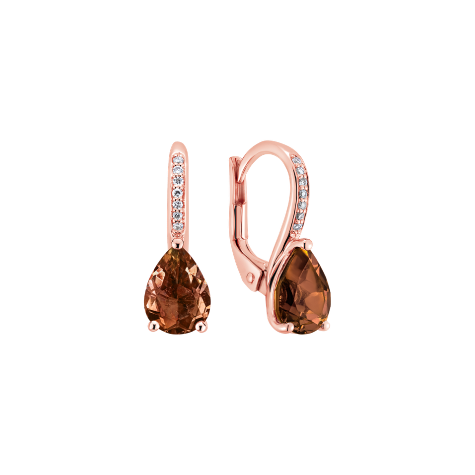 Náušnice s diamanty a turmalínem Tearfall