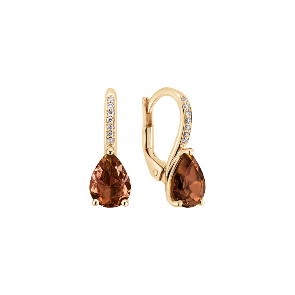 Náušnice s diamanty a turmalínem Tearfall