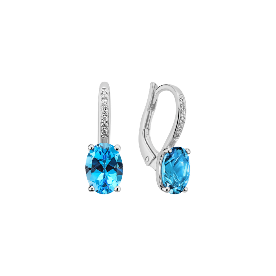 Náušnice s diamanty a topazem Lucrezia