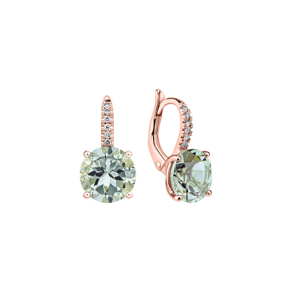 Náušnice s diamanty a ametystem Bethy