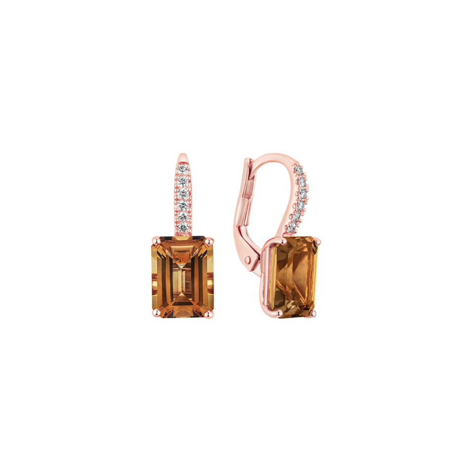 Náušnice s diamanty a turmalínem Carlotta